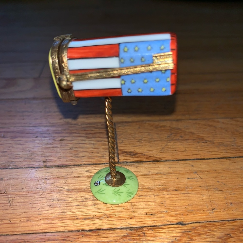 Limoges Porcelain Box-American Flag Mailbox